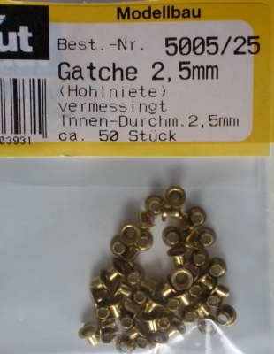 Gatche/Bullaugen, Ø äußerer Rand 4 mm, Länge 3 mm, 50 Stück