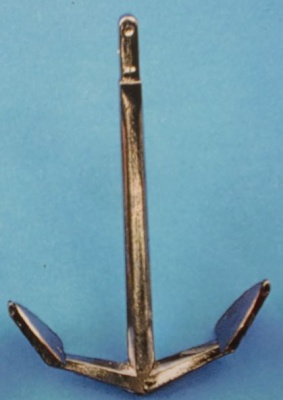 Histr. Anker, Metall brüniert, mit eckigem Armen, 60 x 40 mm