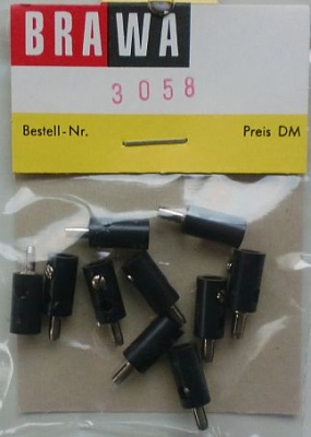 BRAWA-Schwachstrom-Stecker, schwarz, 10 Stück