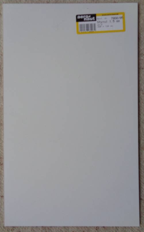 Styrol-Platten, weiß, Stärke 1,5 mm, 320 x 194 mm