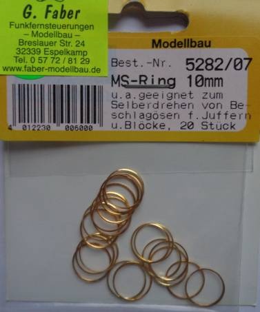 Ring für Beschlag (Tombak), Ø 10 mm, 20 Stück