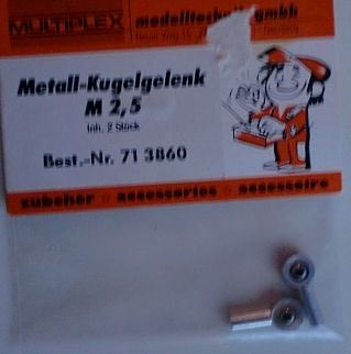 Metall-Kugelgelenk M 2,5,   2 Stück