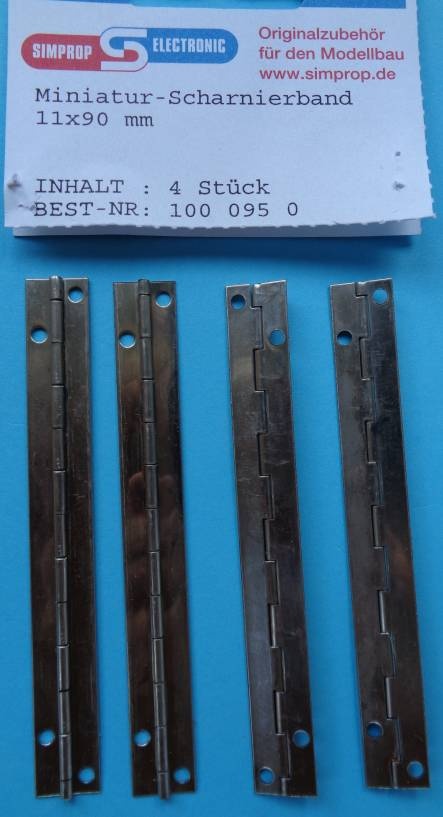 Miniatur-Scharnierband 11 x 90 mm, 4 Stück