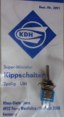Super-Mini-Kippschalter, 2pol - 7  x vorrätig /1.8.23 -