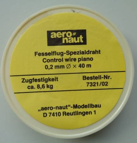 Fesselflugdraht  Ø  0.2 mm x 40 m - 2x vorrätig /1.11.23 -
