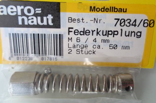 FEDERKUPPL.4/M6, Länge 50 mm,  2 Stück