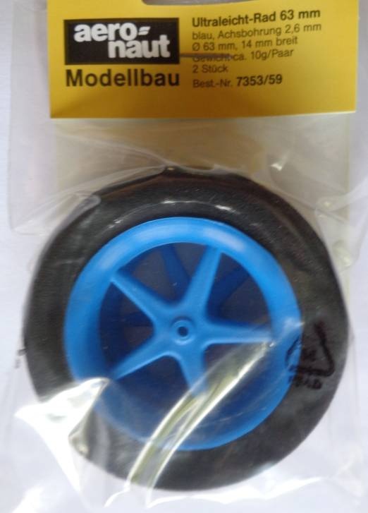Ultraleicht-Modell-Räder, Ø 63, Breite 12mm, blau