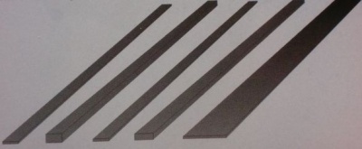 Carbon-Flachstab, 0,5 x 3,0 mm, Länge 1 m, 1 Stück