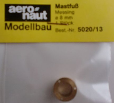 Mastfuss, Messing,  8mm, 1 Stück