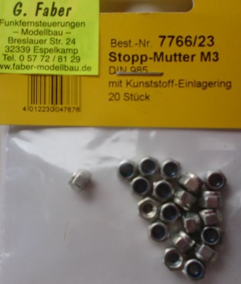 STOP-MUTTER M 3,  DIN 985
