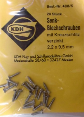 Senk-Blechschrauben 2,2x9,5 mm  - 5 x vorrätig /1.8.23 -