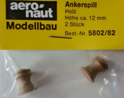 Ankerspill, Holz,  ca. 12 mm hoch, 2 Stück