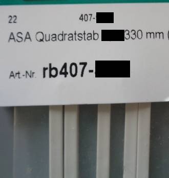 ASA Quadratstäbe 1 x 1 x 330 mm, 5 Stück