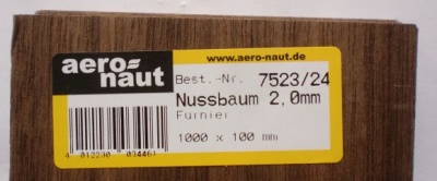 NUSSBAUM-Furnier 1000x100x2.0 mm, 1 Stück