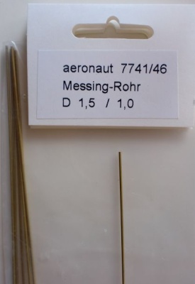 1 x Messing-ROHR 1,5/1,1mm,  1 m lang