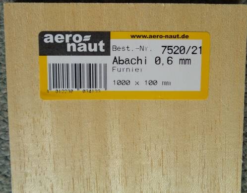 ABACHI-Furnier 1000x100x0.6/0,7 mm, 10 Stück