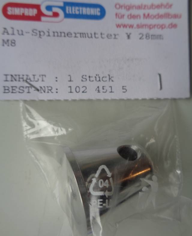 Alu-Spinnermutter Ø 28mm M 8