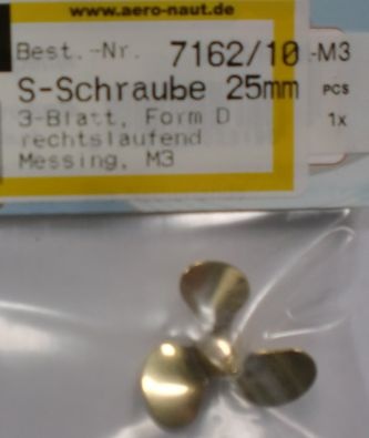 Schiffsschr. M 3, rechtslaufend, Ø 25 mm,3-Blatt,spitze Nabe