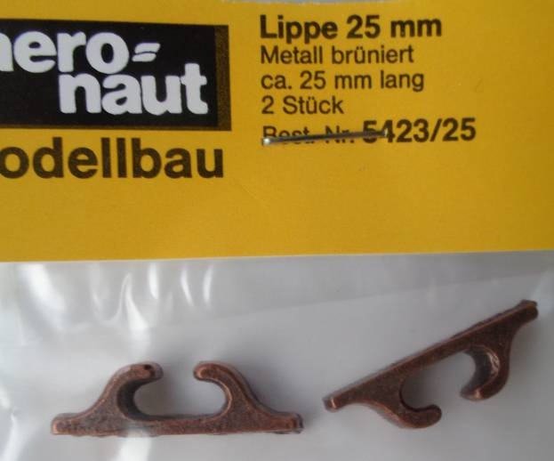 Lippe Metall,  ca. 25 mm lang, 2 Stück