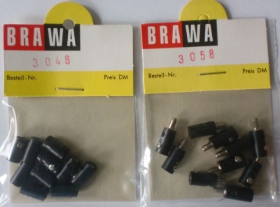 BRAWA-Schwachstrom-Buchsen+Stecker, schwarz, je 10 Stück