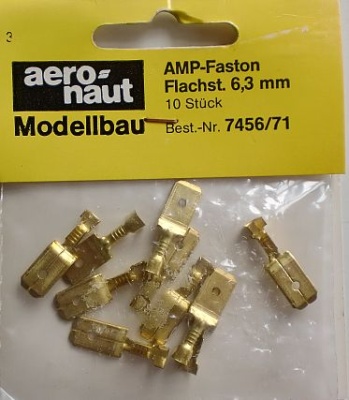 AMP-Faston-Flachstecker 6,3 x 0,8 mm, 10 Stück