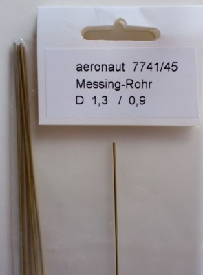 1 x Messing-ROHR 1,3/0.9mm,  1 m lang