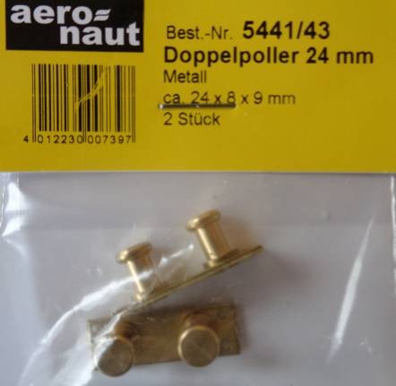 Doppel-Poller 9 mm, Metall 9 mm,  2 Stück