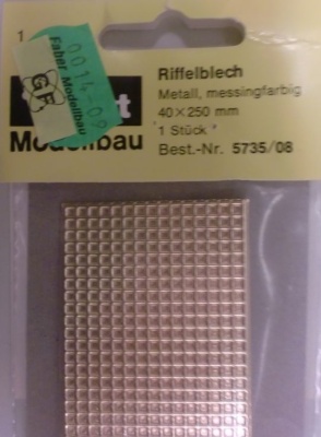 Riffelblech, metall messingfarbig, 40 x 250 mm
