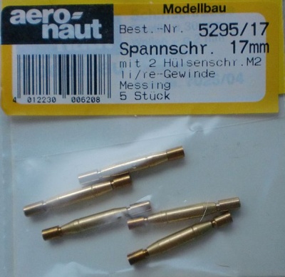 Spannschrauben (Messing) H/H 17 mm, 5 Stück