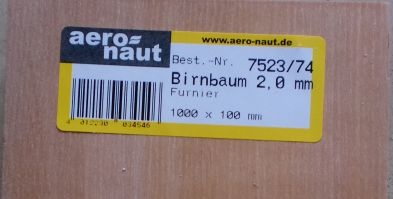 Birnbaum-Furnier 1000x100x2.0 mm, 10 Stück