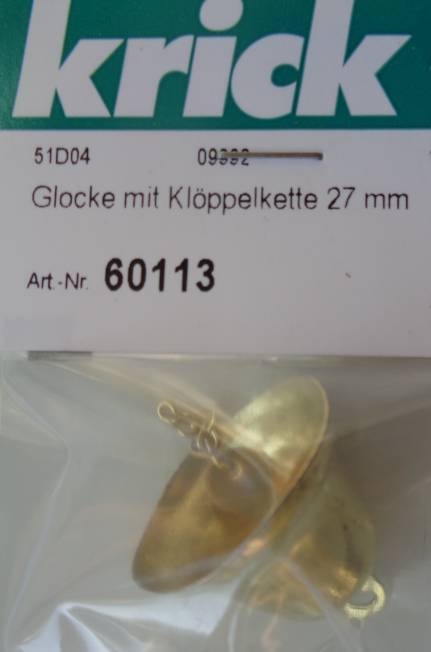 Glocke mit Klöppelkette 27 mm