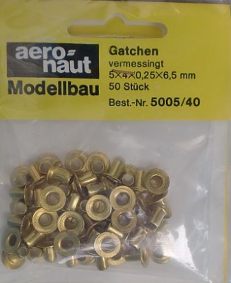 Gatche/Bullaugen, Ø äußerer Rand 6,5mm, Länge 5 mm, 50 Stück